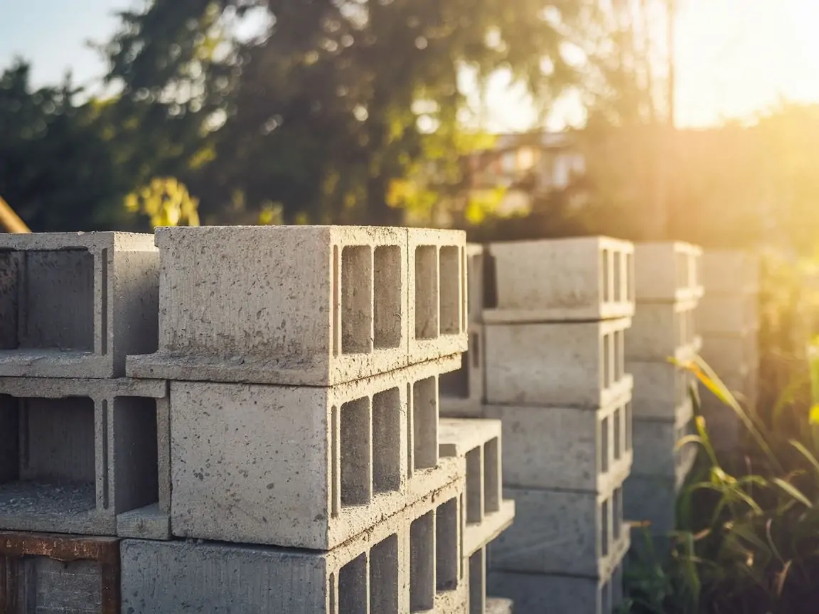 Betonowe bloki do konstrukcji płotu